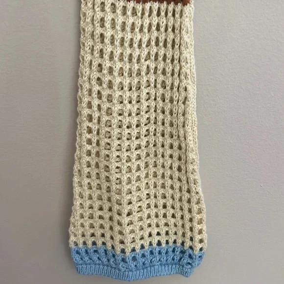 Urban Outfitters Chloe Cropped Open-knit Sweater Y2K Color Block Crochet | M - Picture 5 of 9